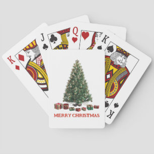 Frohe Weihnachten. Baum (Design 1) mit Geschenken Spielkarten