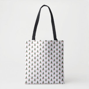 Frohe Weihnachten. Baum (Design 1) mit Geschenken Tasche