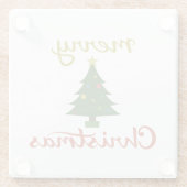 Frohe Weihnachten+Baum-Design Glasuntersetzer (Rückseite)