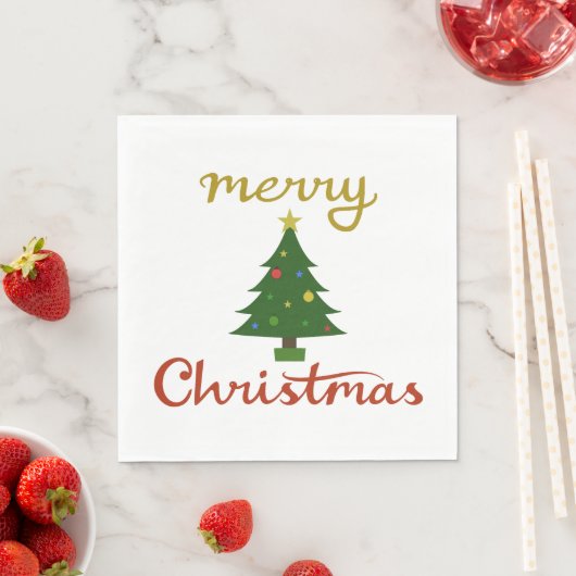 Frohe Weihnachten+Baum-Design Serviette (Beispiel)