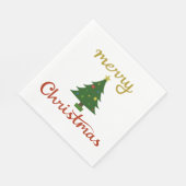 Frohe Weihnachten+Baum-Design Serviette (Ecke)