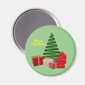 Frohe Weihnachten ~ Baum mit Geschenken Magnet (Vorderseite/Rückseite)