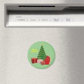 Frohe Weihnachten ~ Baum mit Geschenken Magnet (In Situ (Geschirrspüler))