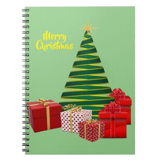 Frohe Weihnachten ~ Baum mit Geschenken Notizblock (Vorderseite)