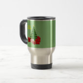 Frohe Weihnachten ~ Baum mit Geschenken Reisebecher (Vorderseite Links)