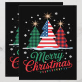 Frohe Weihnachten Baum US Flagge Santa Essential (Vorne/Hinten)