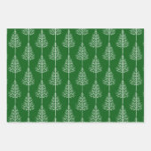 Frohe Weihnachten, Bäume, Polka Punkte grüner Urla Geschenkpapier Set (Vorderseite)