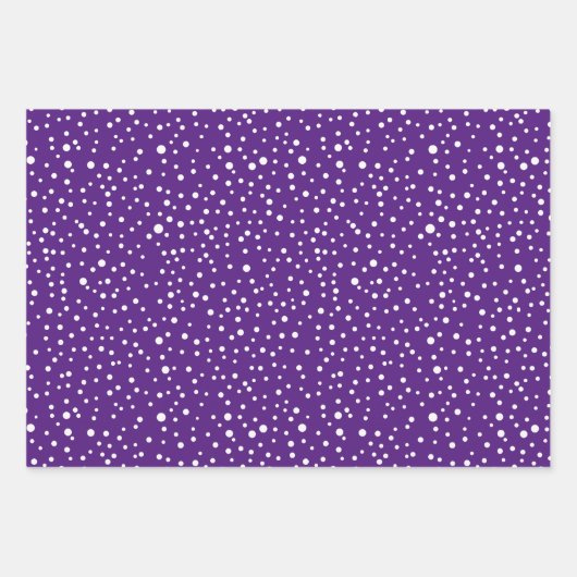 Frohe Weihnachten, Bäume, Polka Punkte lila Urlaub Geschenkpapier Set (Vorderseite 3)
