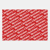 Frohe Weihnachten, Bäume und Polka Punkte roten Ur Geschenkpapier Set (Vorderseite 2)