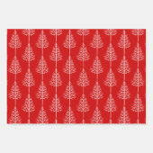 Frohe Weihnachten, Bäume und Polka Punkte roten Ur Geschenkpapier Set (Vorderseite)