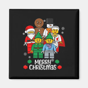 Frohe Weihnachten Bausteine Santa Elf Schneemann  Magnet