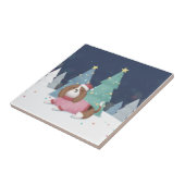 Frohe Weihnachten: Beagle Illustration Art Fliese (Seite)