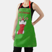 Frohe Weihnachten Bearded Gnome in Strumpf Green Schürze (InSitu)