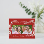 Frohe Weihnachten beherrscht Fotokarte Postkarte (Stehend Vorderseite)