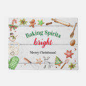 Frohe Weihnachten beim Backen Fußmatte (Vorderseite)