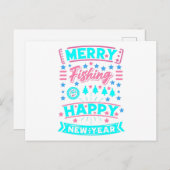 Frohe Weihnachten beim Fischfang, glückliches Neue Postkarte (Vorne/Hinten)