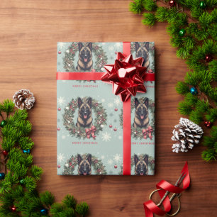 Frohe Weihnachten Belgisch Malinois Dog Xmas Geschenkpapier