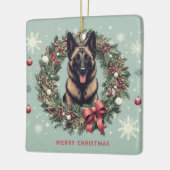 Frohe Weihnachten Belgisch Malinois Dog Xmas Keramikornament (Links)