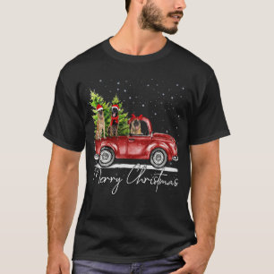 Frohe Weihnachten Belgisch Malinois Santa Red Truc T-Shirt