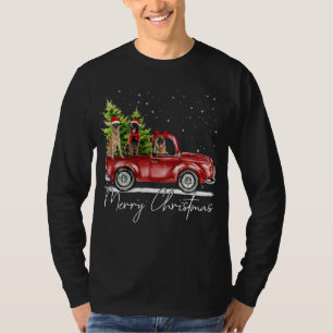 Frohe Weihnachten Belgisch Malinois Santa Red Truc T-Shirt