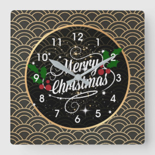 Frohe Weihnachten, beliebte Acrylmauer-Uhr Quadratische Wanduhr