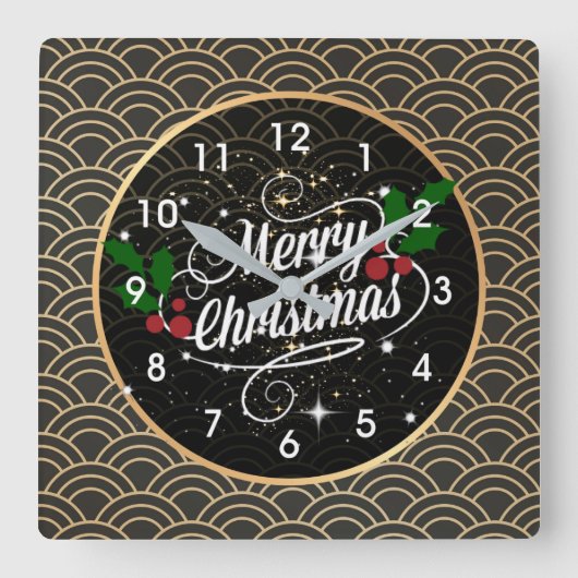 Frohe Weihnachten, beliebte Acrylmauer-Uhr Quadratische Wanduhr (Vorderseite)
