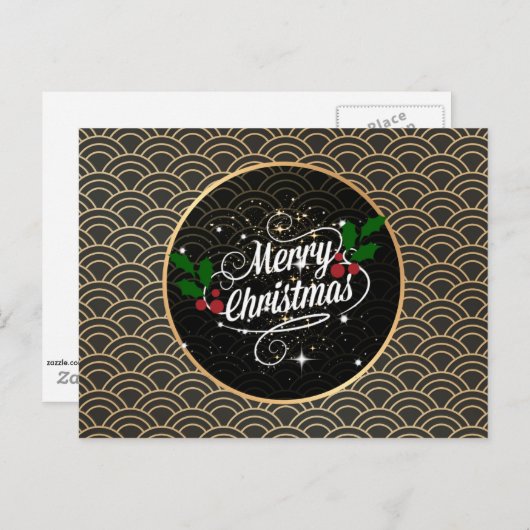 Frohe Weihnachten, beliebtes Design Postkarte (Vorne/Hinten)