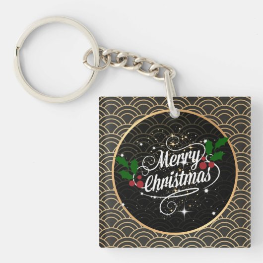 Frohe Weihnachten, beliebtes Design Schlüsselanhänger (Vorderseite)