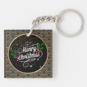 Frohe Weihnachten, beliebtes Design Schlüsselanhänger (Rückseite)