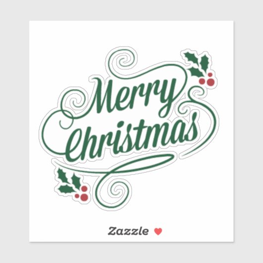 Frohe Weihnachten beliebtes Urlaubsdesign Aufkleber (Blatt)