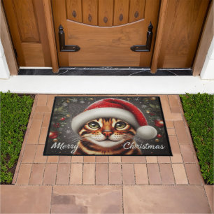 Frohe Weihnachten Bengalische Katze, Weihnachten B Fußmatte