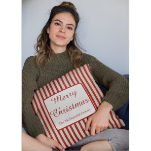 Frohe Weihnachten benutzerdefinierter Name rote St Kissen