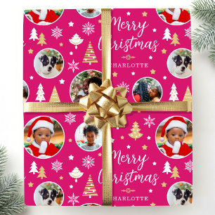 Frohe Weihnachten Benutzerdefiniertes Foto Festlic Geschenkpapier