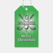 Frohe Weihnachten Benutzerdefiniertes Golf-Monogra Geschenkanhänger (Rückseite)