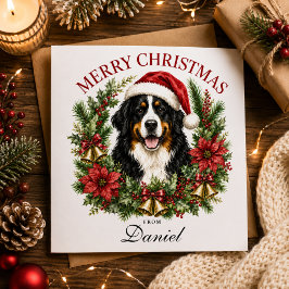 Frohe Weihnachten Berner Sennenhund Familie Karte