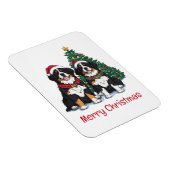 Frohe Weihnachten Berner Sennenhunde Magnet (Rechte Seite)