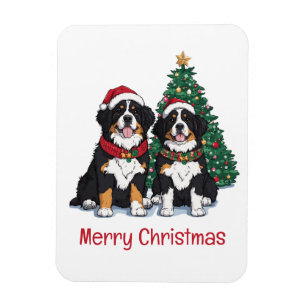 Frohe Weihnachten Berner Sennenhunde Magnet