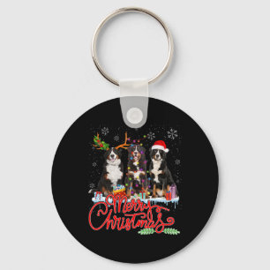 Frohe Weihnachten Bernese Berg Santa Reindeer Li Schlüsselanhänger