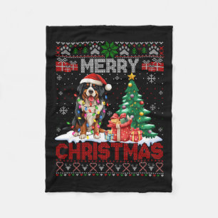 Frohe Weihnachten Bernese Mountain Dog Lover Ugly Fleecedecke