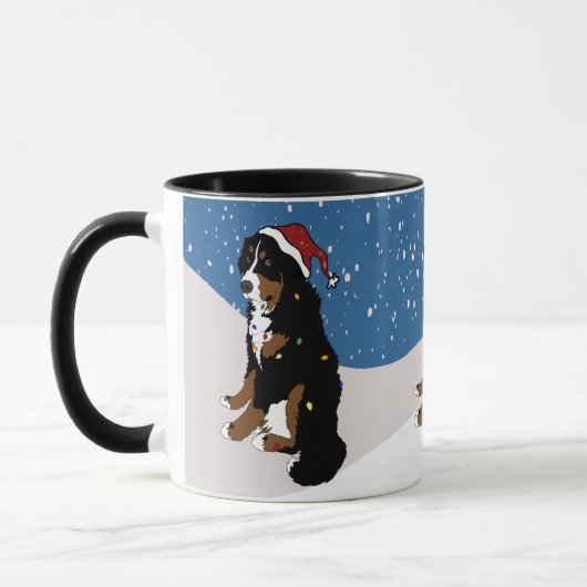 Frohe Weihnachten Bernese Mountain Dog Tasse (Links)