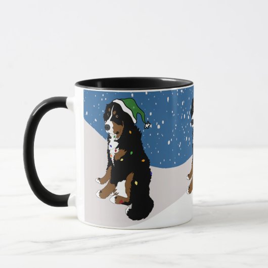 Frohe Weihnachten Bernese Mountain Dog Tasse (Links)