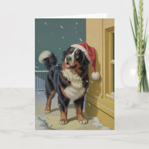 Frohe Weihnachten Bernese Mountain Hund in Santa Karte