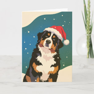 Frohe Weihnachten Bernese Mountain Hund in Santa Karte