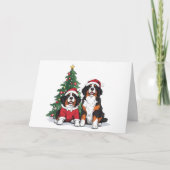 Frohe Weihnachten Bernese Mountain Hunde (Vorderseite)