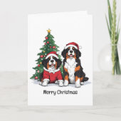 Frohe Weihnachten Bernese Mountain Hunde (Vorderseite)