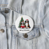 Frohe Weihnachten Bernese Mountain Hunde Button (Beispiel)