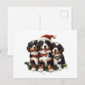 Frohe Weihnachten Bernese Mountain Hunde Postkarte (Vorne/Hinten)