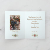 Frohe Weihnachten Berries Gold Script Custom Foto Karte (Innenseite)