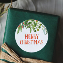 Frohe Weihnachten Berry und Branches Wasserfarbe