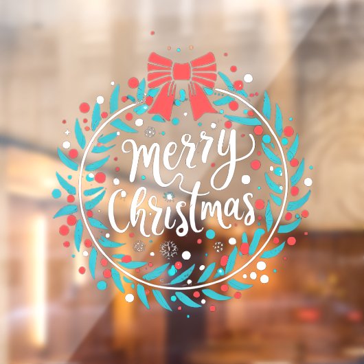 Frohe Weihnachten Berry Wreath Fensteraufkleber (Blatt 2)